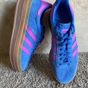 Adidas Gazelle Blue with Pink Stripes